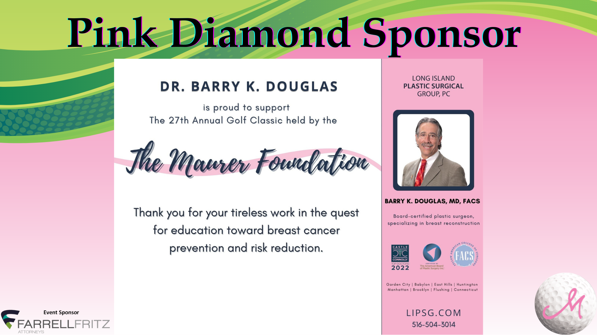 E-Journal – Golf 2022 – Pink Diamond Sponsor – Dr. Barry Douglas (1)