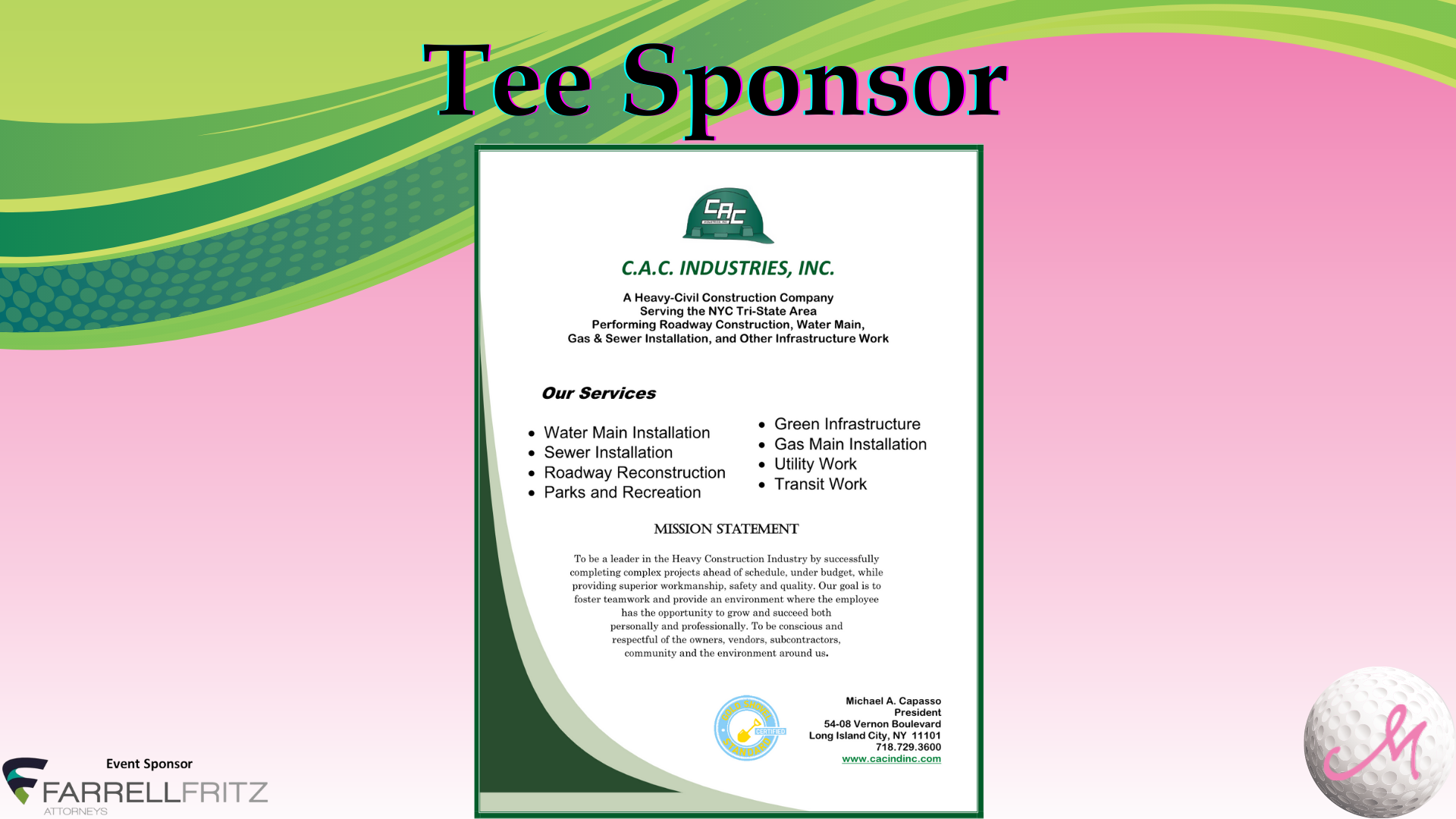 E-Journal – Golf 2022 – Tee Sponsor – CAC Industries
