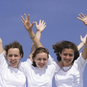 Girls learning about breast cancer