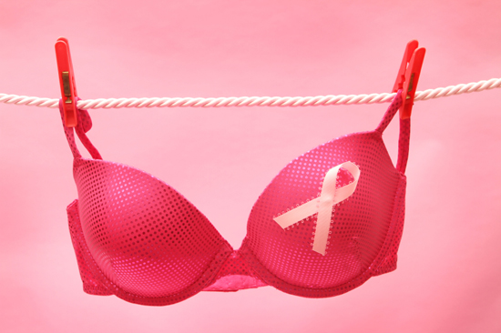 bra with breast cancer ribbon