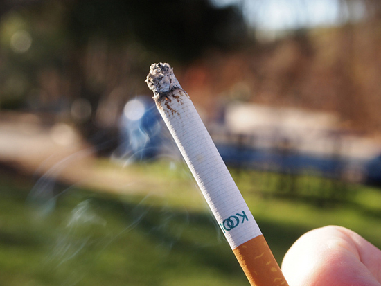 a lit cigarette