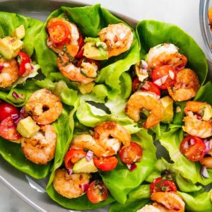 Basil Avocado Shrimp Salad Wrap