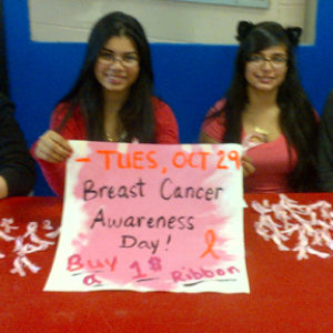 Early College High School Students Sell Breast Cancer Pins For The Maurer Foundation