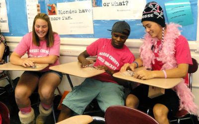 Think Pink Day at Schreiber High School in Port Washington