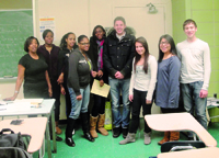 peer_program_paula_boyd__bbs_club_edward_r_murrow_hs_200w Teacher Paula Boyd (far left) with the BBS (Being Breast Smart) Club at Edward R. Murrow High School